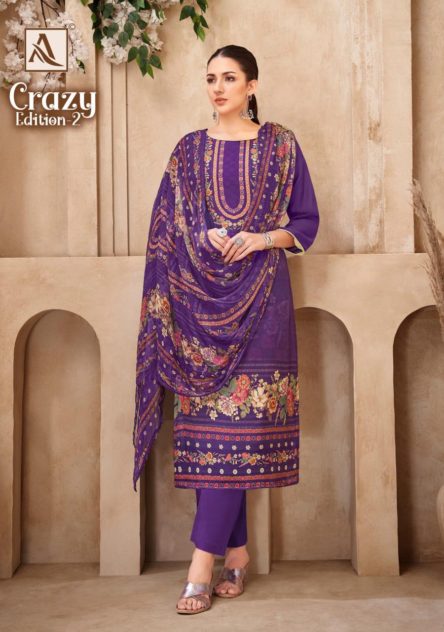 Alok Crazy Vol-2 Wholesale Viscose Muslin With Hand Work Dress Material