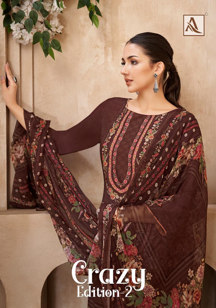 Alok Crazy Vol-2 Wholesale Viscose Muslin With Hand Work Dress Material