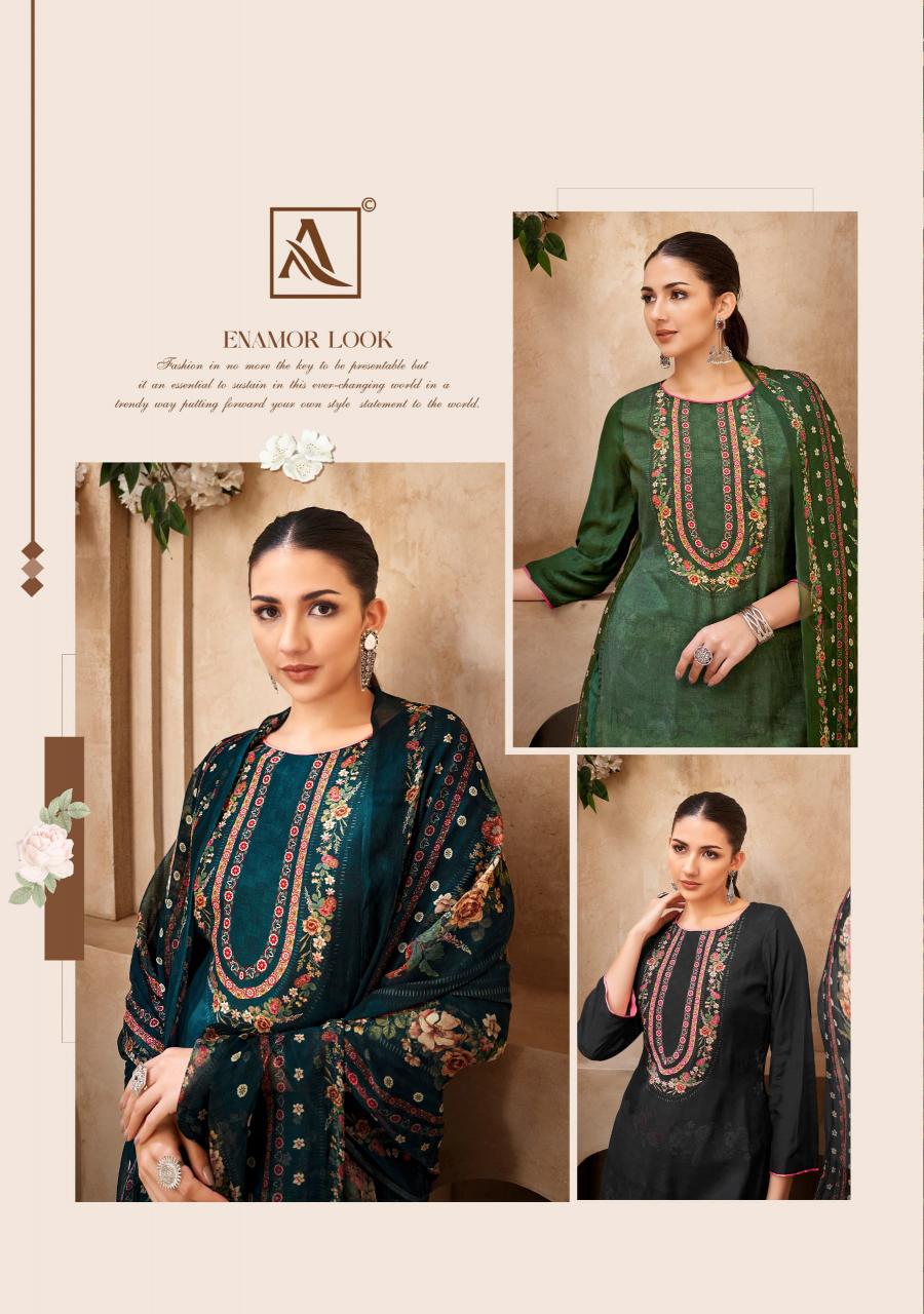 Alok Crazy Vol-2 Wholesale Viscose Muslin With Hand Work Dress Material