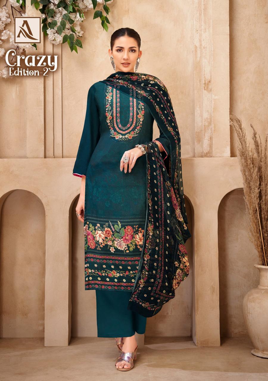 Alok Crazy Vol-2 Wholesale Viscose Muslin With Hand Work Dress Material