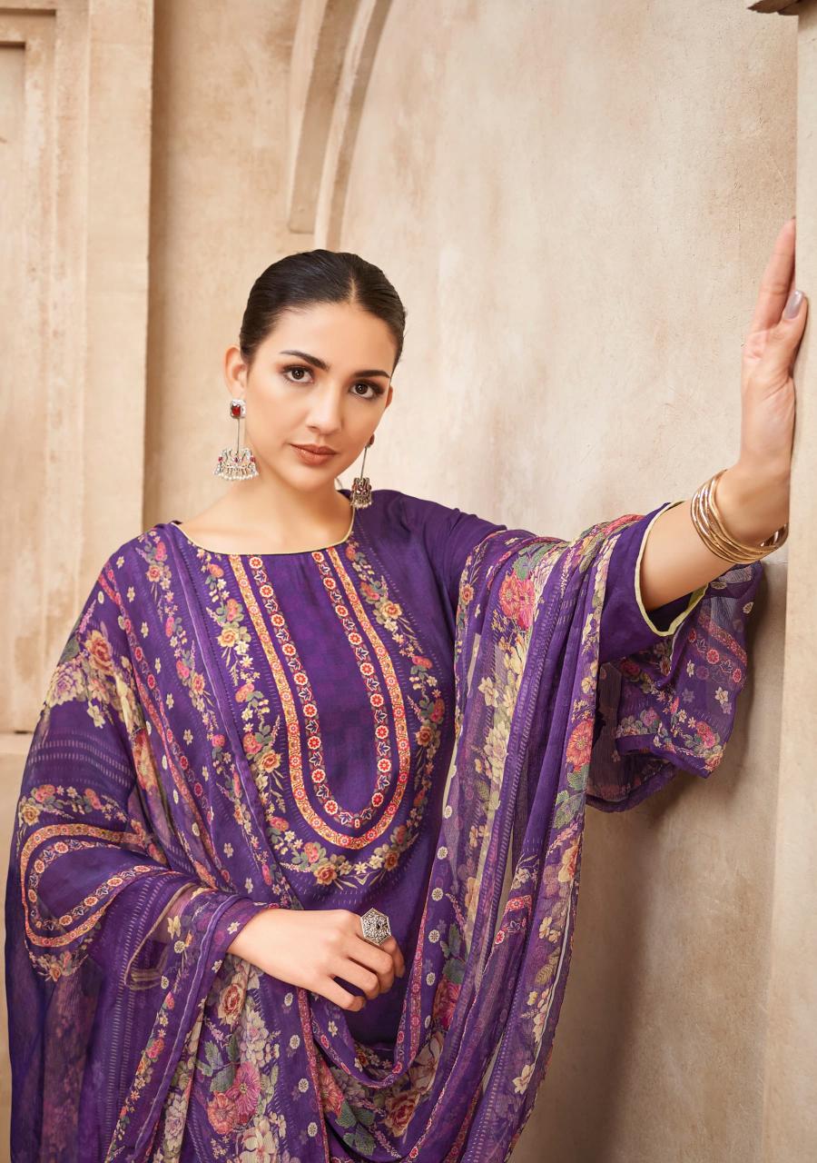 Alok Crazy Vol-2 Wholesale Viscose Muslin With Hand Work Dress Material