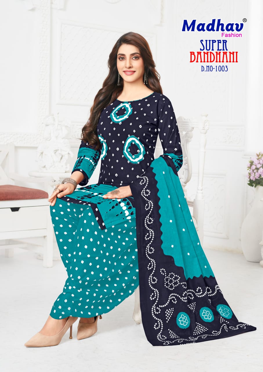MADHAV SUPER BANDHANI VOL-1 WHOLESALE HEAVY COTTON PRINTED DRESS MATERIAL