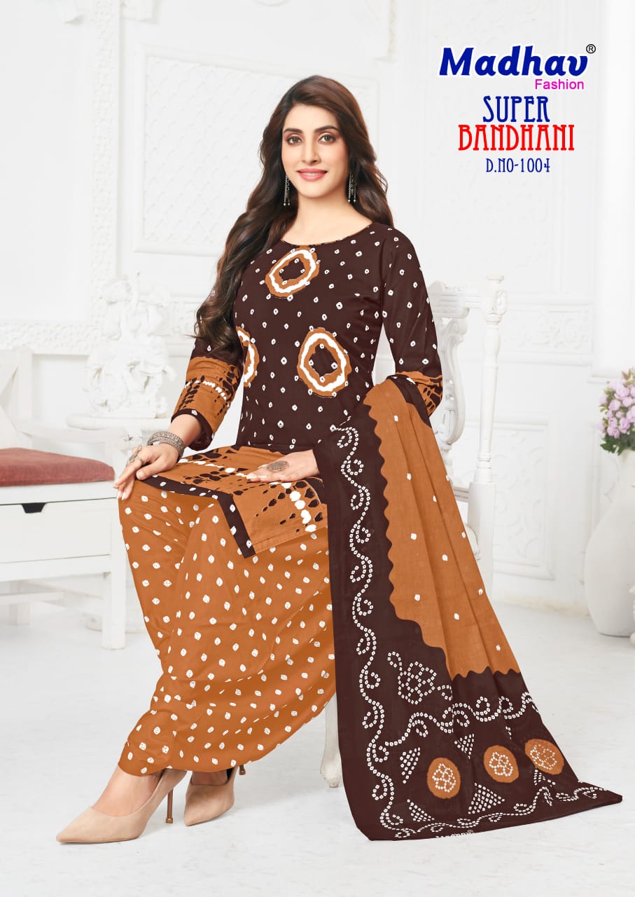 MADHAV SUPER BANDHANI VOL-1 WHOLESALE HEAVY COTTON PRINTED DRESS MATERIAL