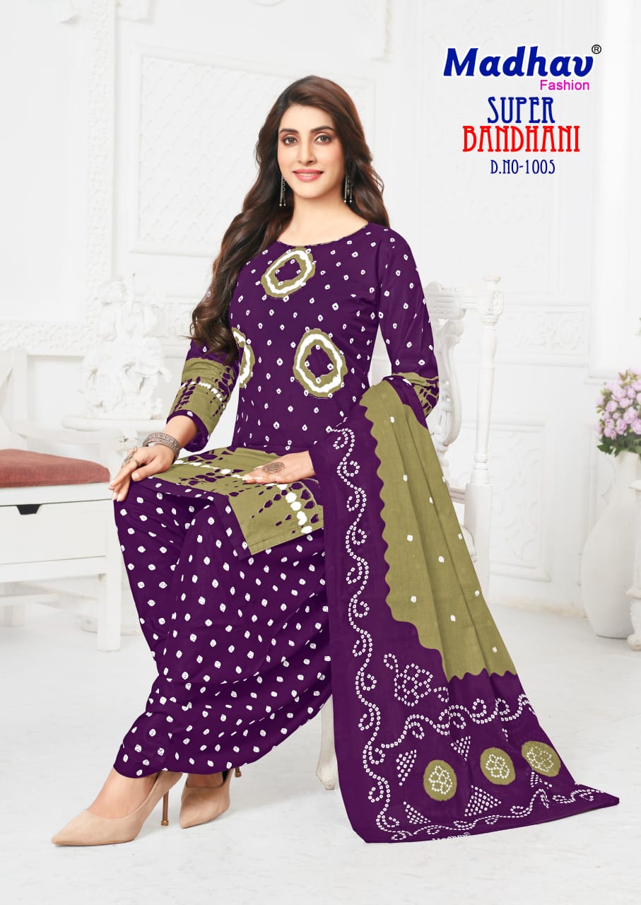 MADHAV SUPER BANDHANI VOL-1 WHOLESALE HEAVY COTTON PRINTED DRESS MATERIAL