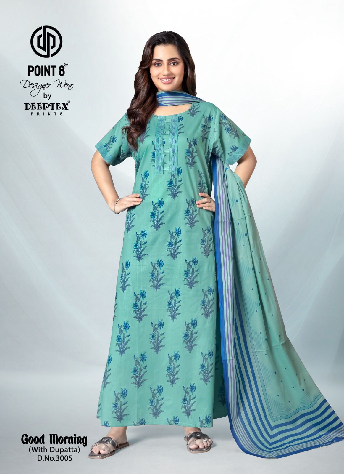 Deeptex By Point 8 Good Morning Vol-3 Wholesale Readymade Cotton Fabrics Nighty With Dupatta Catalog