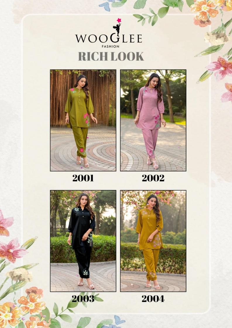 WOOGLEE RICH LOOK VISCOSE SATIN FULL STITCH CLASSIC CO-ORD SETS