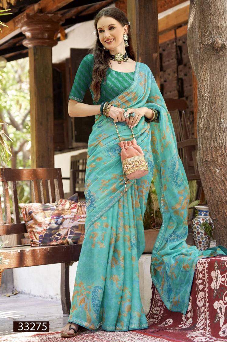 SIMONA VOL 8 BY VALLABHI PRINT CHIFFON CASUAL SAREE FOR WOMEN