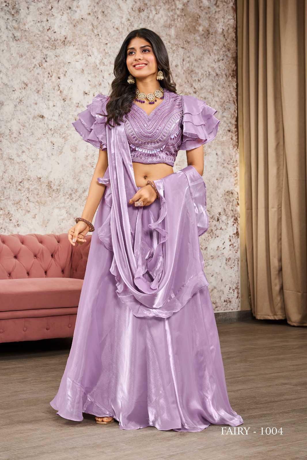 JIVORA LUKE FASHION FAIRY DESIGNER COLLECTION READYMADE WEDDING WEAR CROP TOP WITH SKIRT DUPATTA SHRUG SET