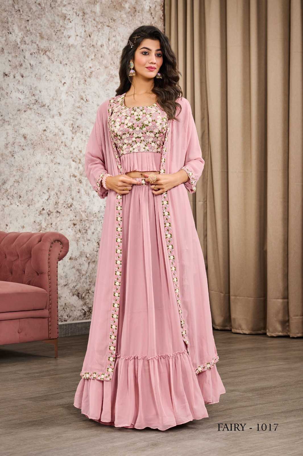 JIVORA LUKE FASHION FAIRY DESIGNER COLLECTION READYMADE WEDDING WEAR CROP TOP WITH SKIRT DUPATTA SHRUG SET