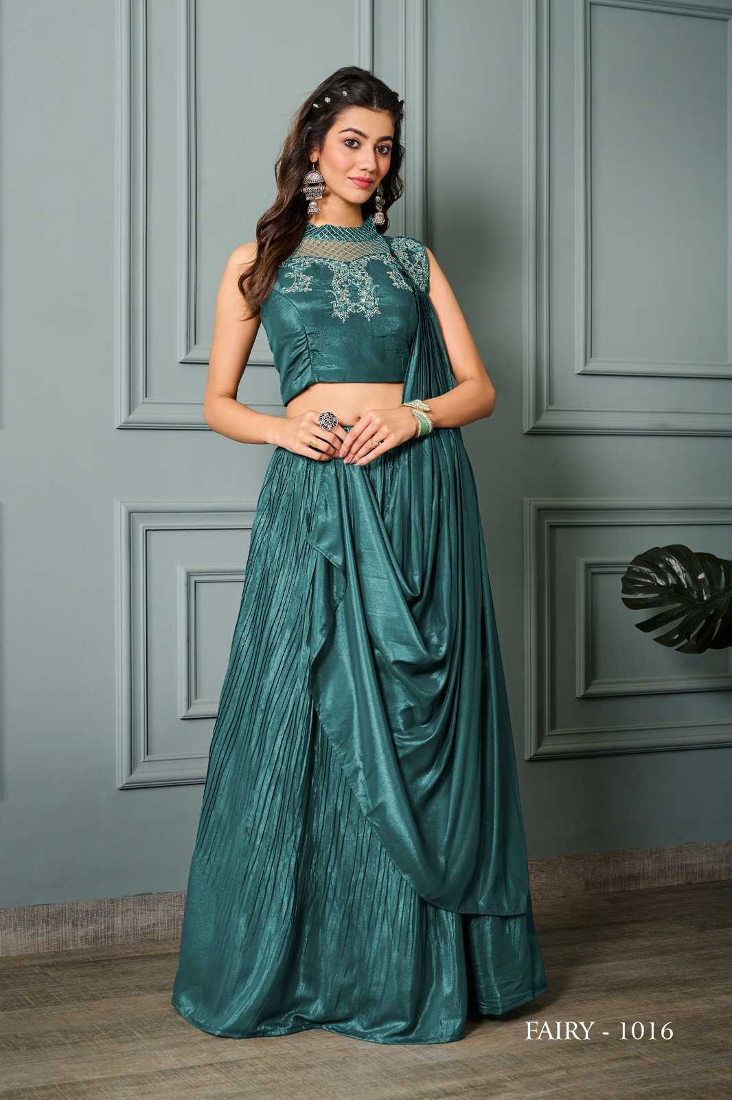 JIVORA LUKE FASHION FAIRY DESIGNER COLLECTION READYMADE WEDDING WEAR CROP TOP WITH SKIRT DUPATTA SHRUG SET