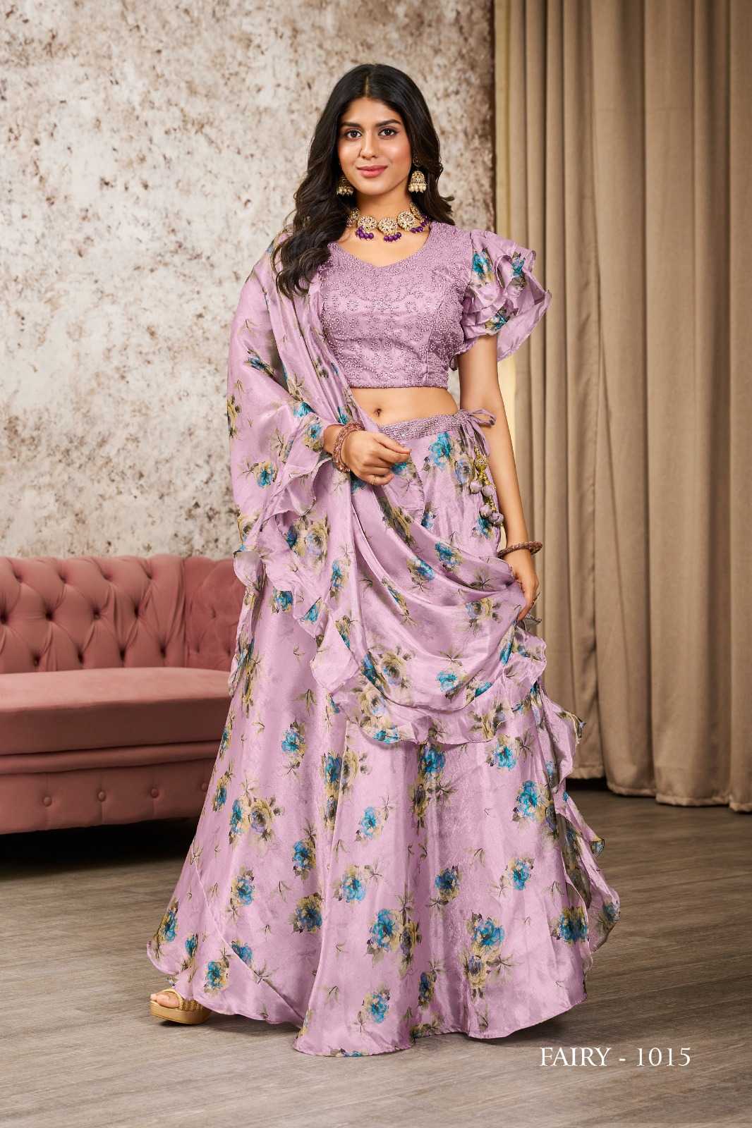 JIVORA LUKE FASHION FAIRY DESIGNER COLLECTION READYMADE WEDDING WEAR CROP TOP WITH SKIRT DUPATTA SHRUG SET