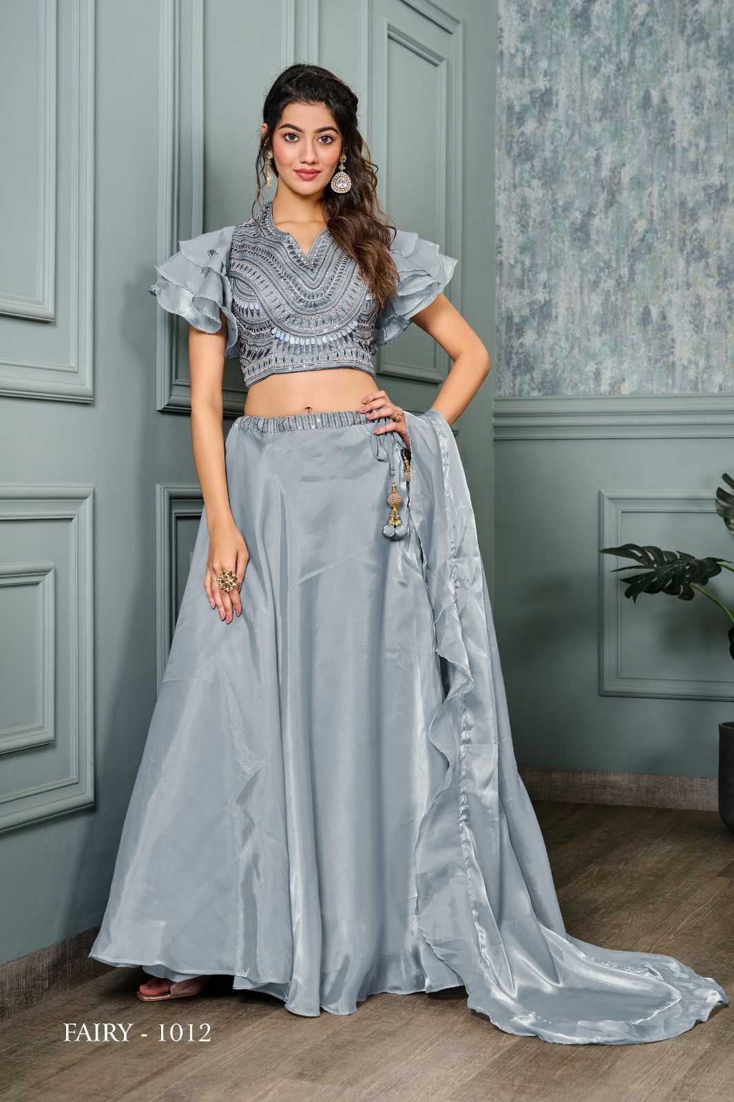 JIVORA LUKE FASHION FAIRY DESIGNER COLLECTION READYMADE WEDDING WEAR CROP TOP WITH SKIRT DUPATTA SHRUG SET
