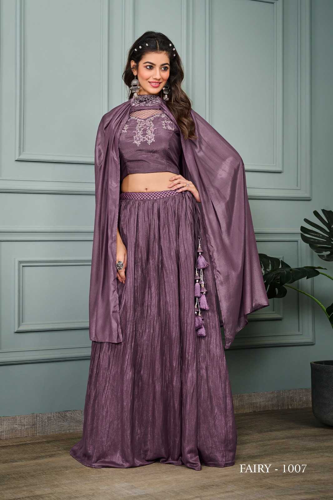 JIVORA LUKE FASHION FAIRY DESIGNER COLLECTION READYMADE WEDDING WEAR CROP TOP WITH SKIRT DUPATTA SHRUG SET