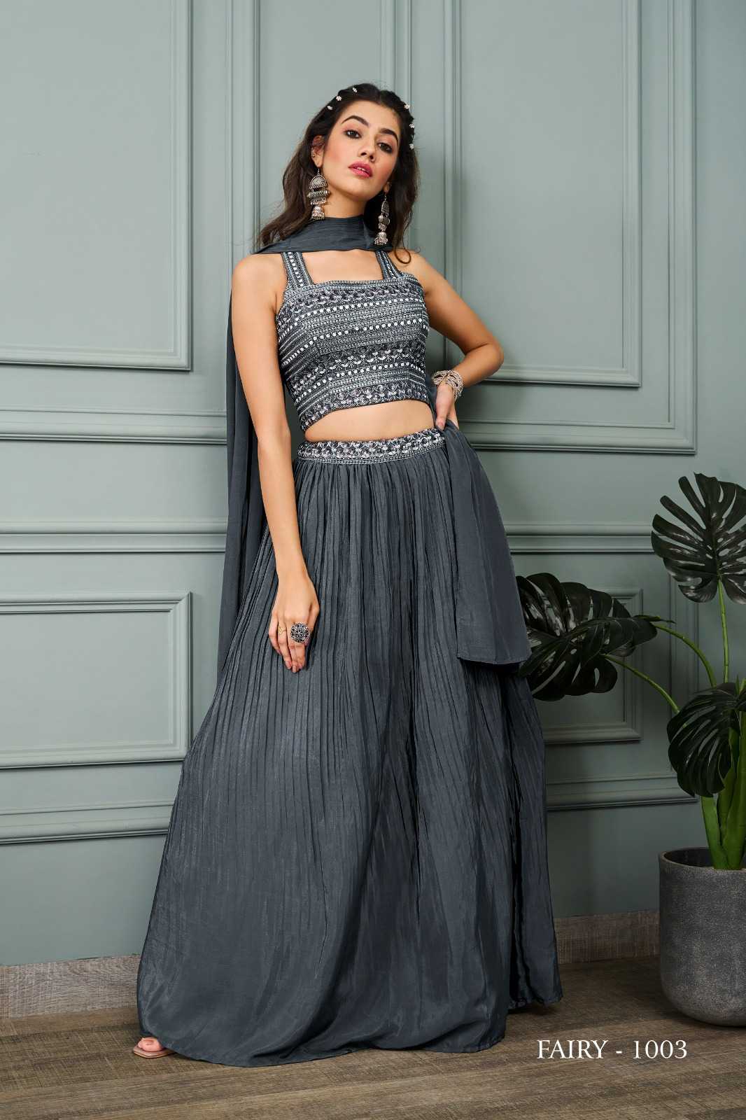 JIVORA LUKE FASHION FAIRY DESIGNER COLLECTION READYMADE WEDDING WEAR CROP TOP WITH SKIRT DUPATTA SHRUG SET