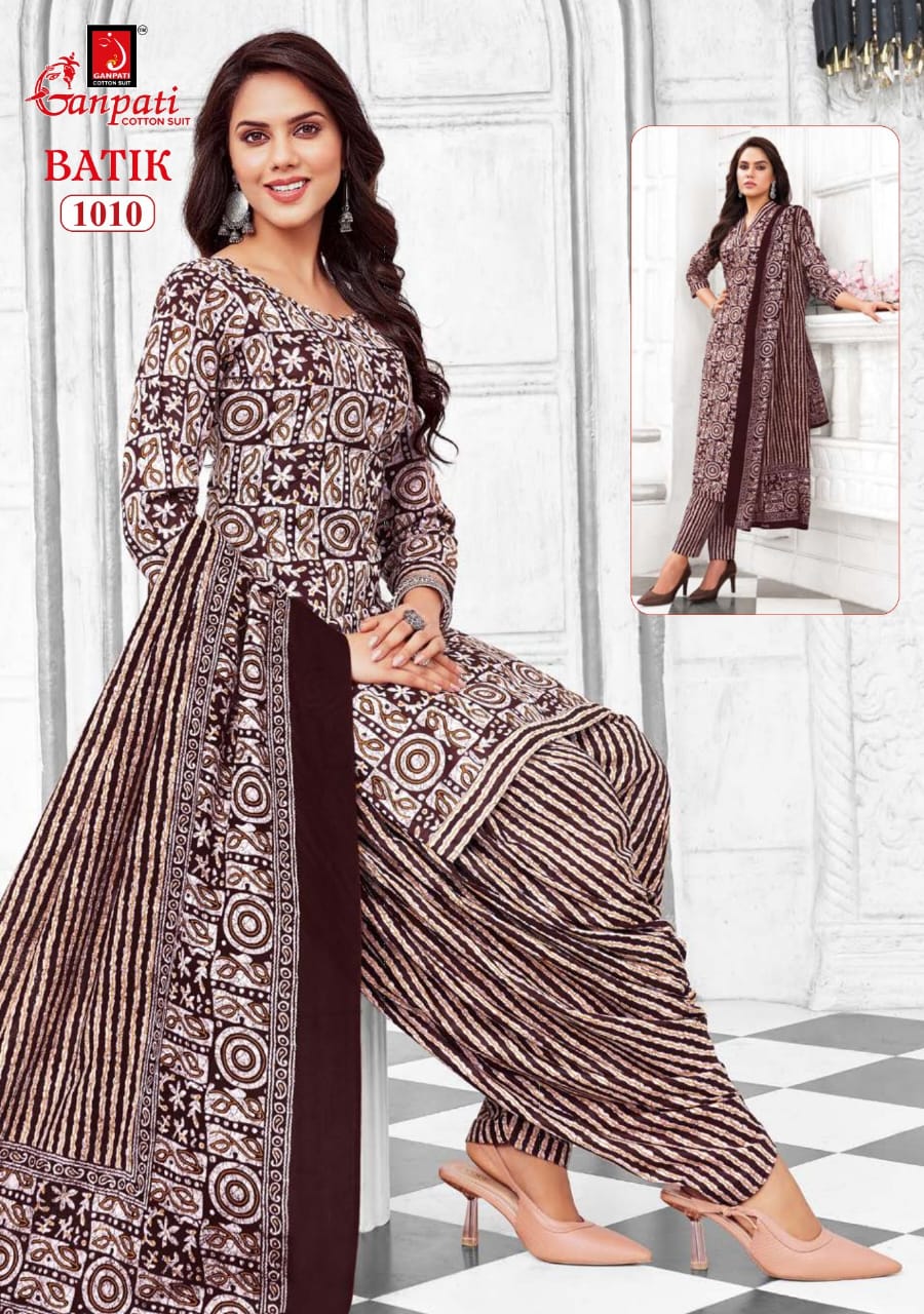 Ganpati Batik Vol-10 Wholesale Readymade Cotton Printed Dress Material
