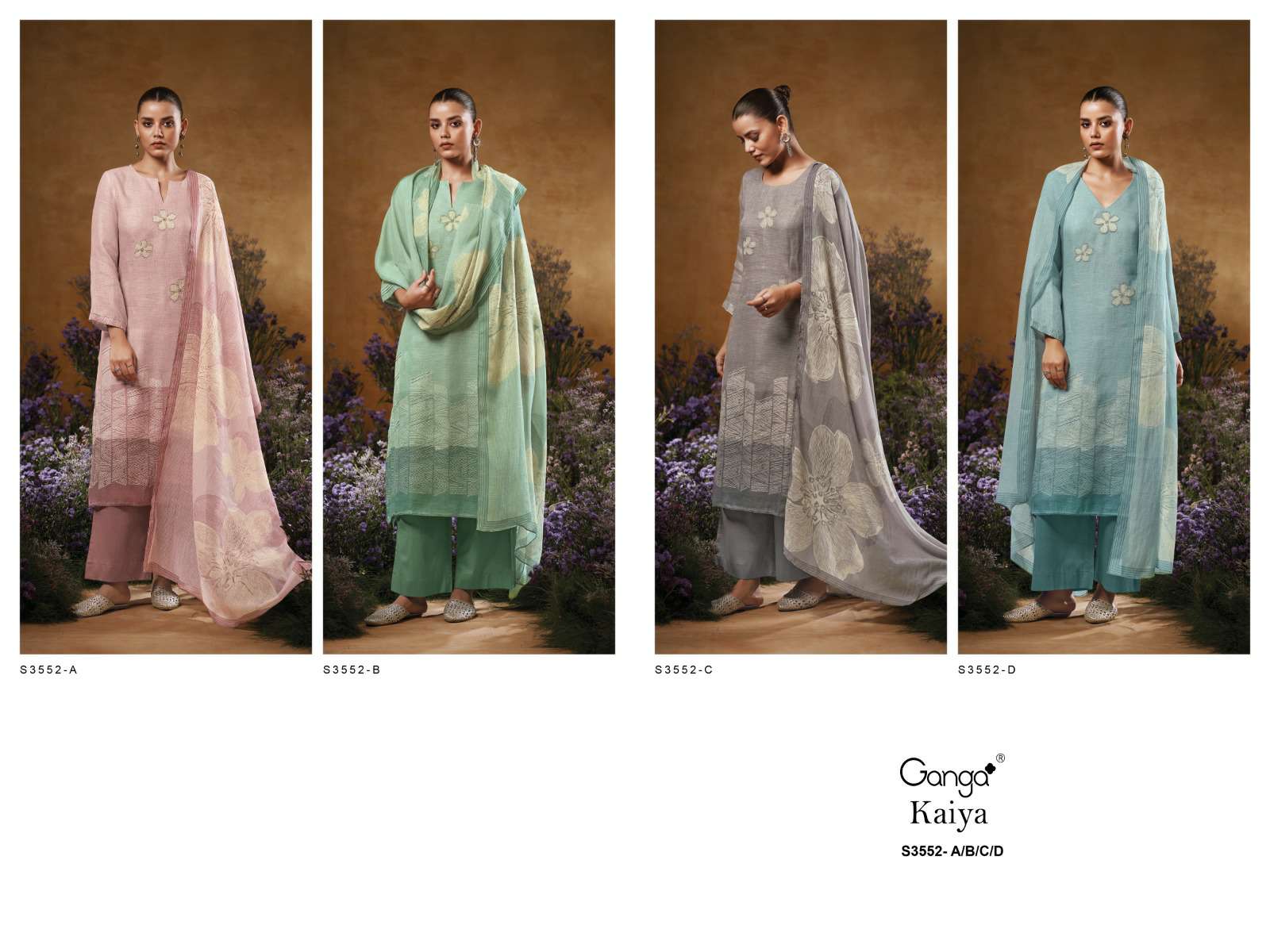 GANGA PRESENT KAIYA S3552 WHOLESALE PREMIUM COTTON WITH EMBROIDERY SALWAR SUITS