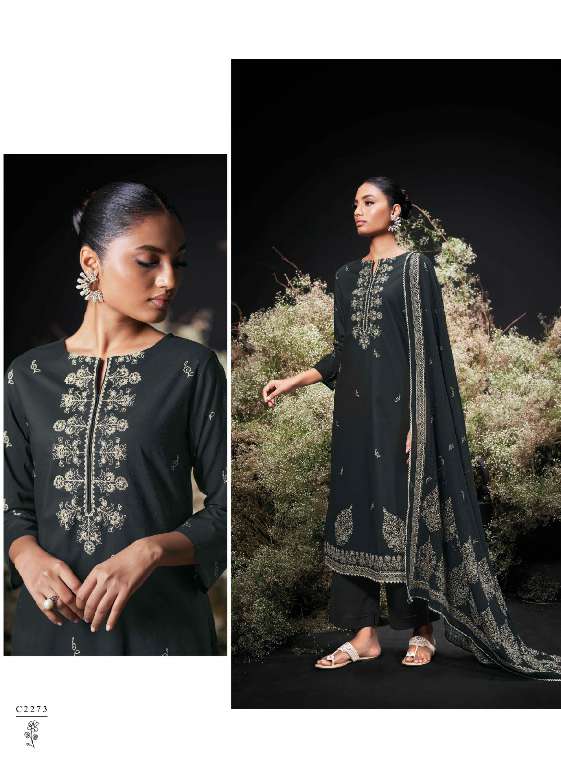 GANGA LAUNCHING ENZI WHOLESALE PREMIUM COTTON PRINTED WITH EMBROIDERY DRESS