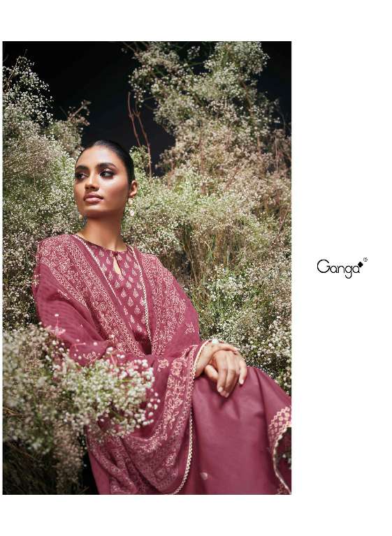 GANGA LAUNCHING ENZI WHOLESALE PREMIUM COTTON PRINTED WITH EMBROIDERY DRESS