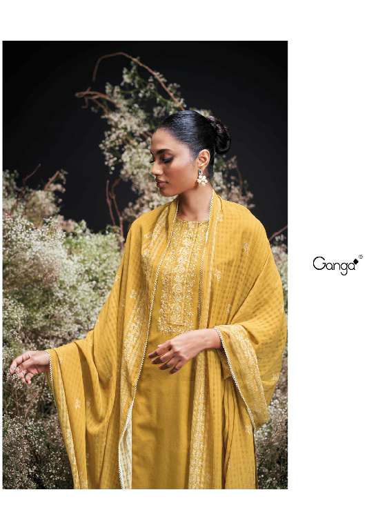 GANGA LAUNCHING ENZI WHOLESALE PREMIUM COTTON PRINTED WITH EMBROIDERY DRESS