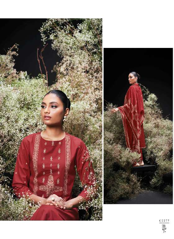 GANGA LAUNCHING ENZI WHOLESALE PREMIUM COTTON PRINTED WITH EMBROIDERY DRESS