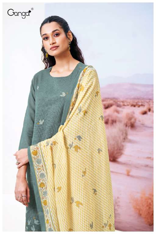 GANGA ABEEHA S3415 WHOLESALE PREMIUM BEMBERG COTTON WITH HAND WORK SUITS