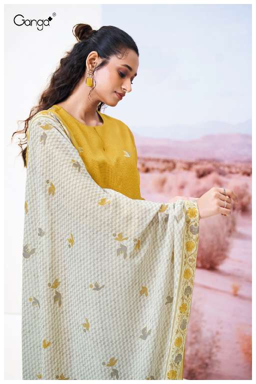 GANGA ABEEHA S3415 WHOLESALE PREMIUM BEMBERG COTTON WITH HAND WORK SUITS