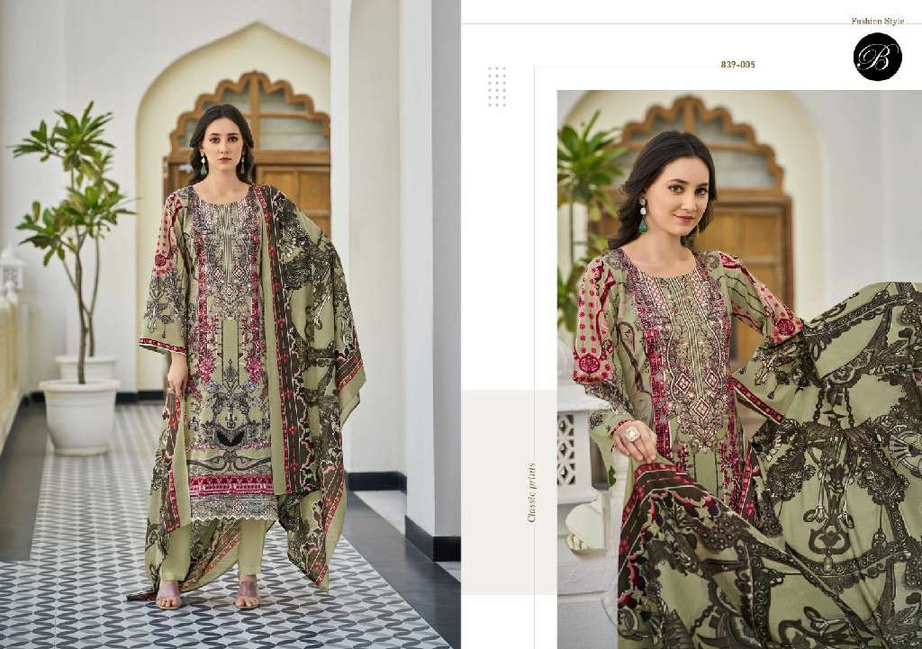 BELLIZA DESIGNER STUDIO ALMARINA VOL 3 WHOLESALE PURE COTTON WITH SELF EMBROIDERY DRESS MATERIAL