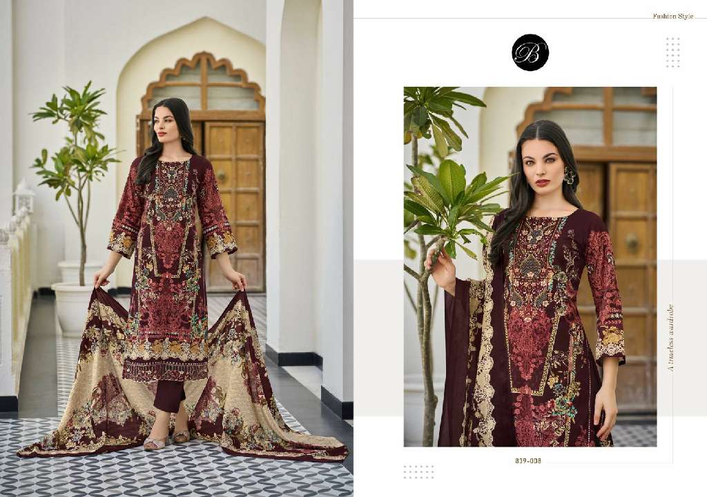 BELLIZA DESIGNER STUDIO ALMARINA VOL 3 WHOLESALE PURE COTTON WITH SELF EMBROIDERY DRESS MATERIAL