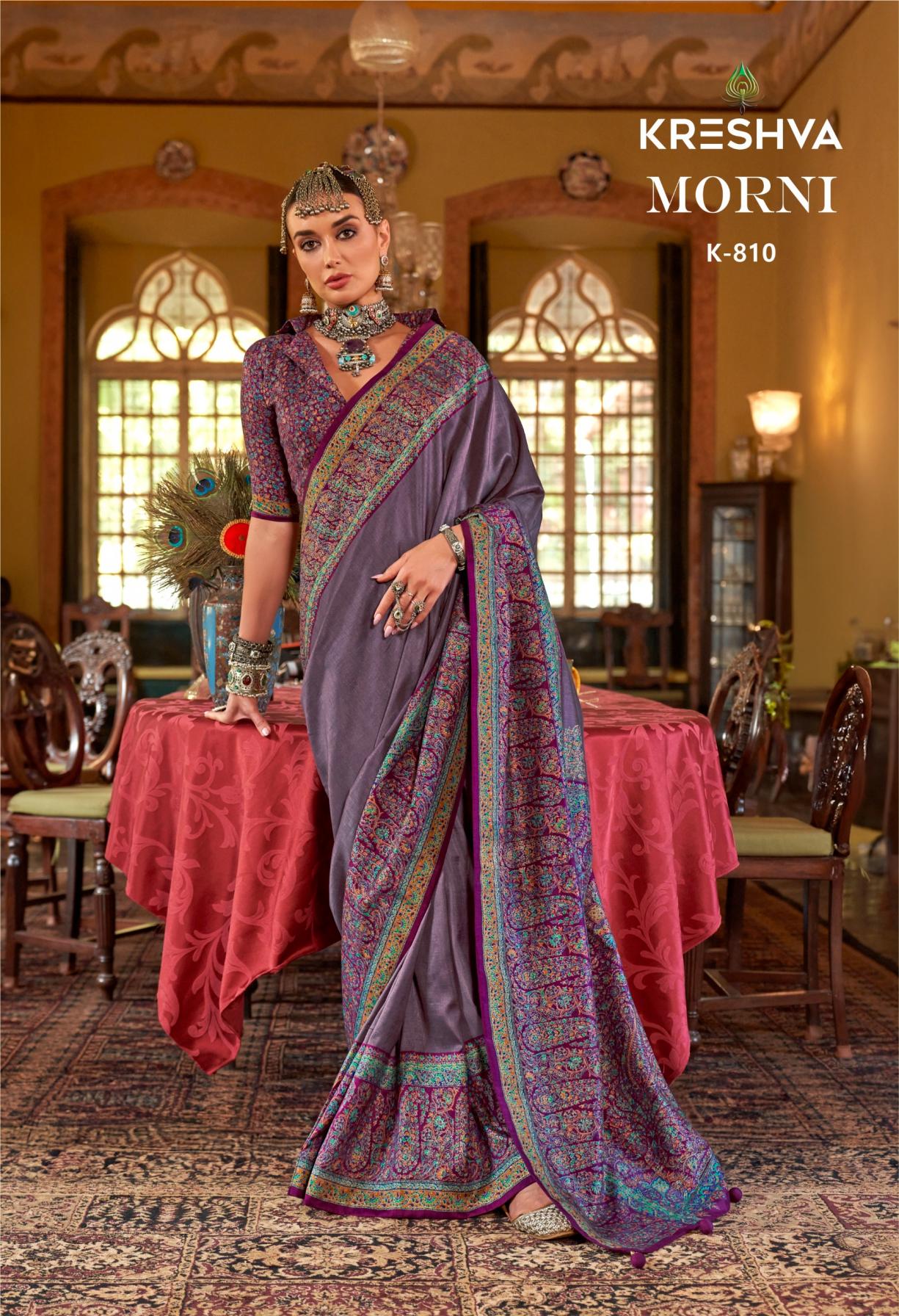 KRESHVA MORNI SILK 806-811 SERIES TRADITIONAL SAREES PERFECT FOR FESTIVALS