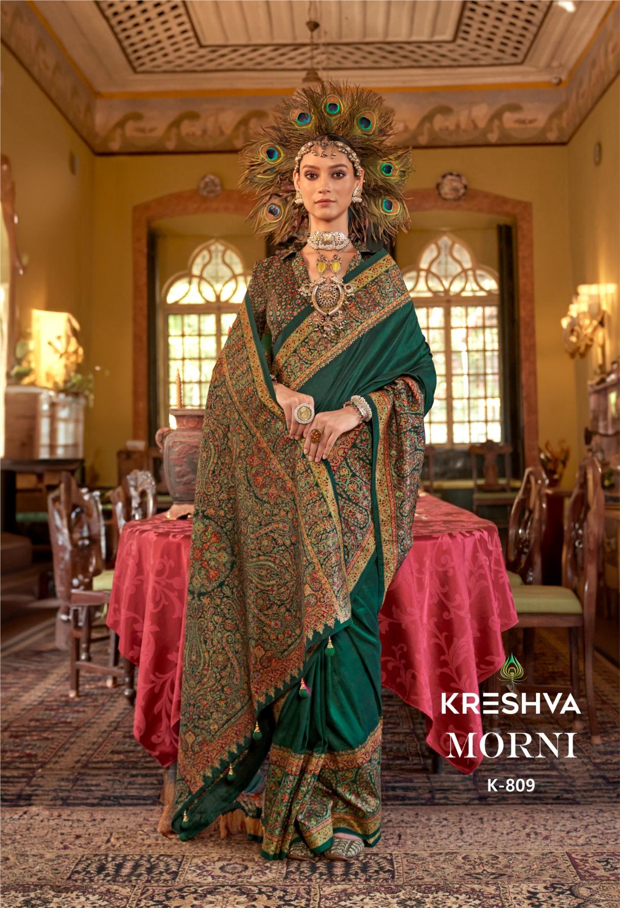 KRESHVA MORNI SILK 806-811 SERIES TRADITIONAL SAREES PERFECT FOR FESTIVALS