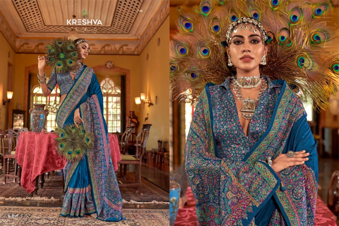 KRESHVA MORNI SILK 806-811 SERIES TRADITIONAL SAREES PERFECT FOR FESTIVALS