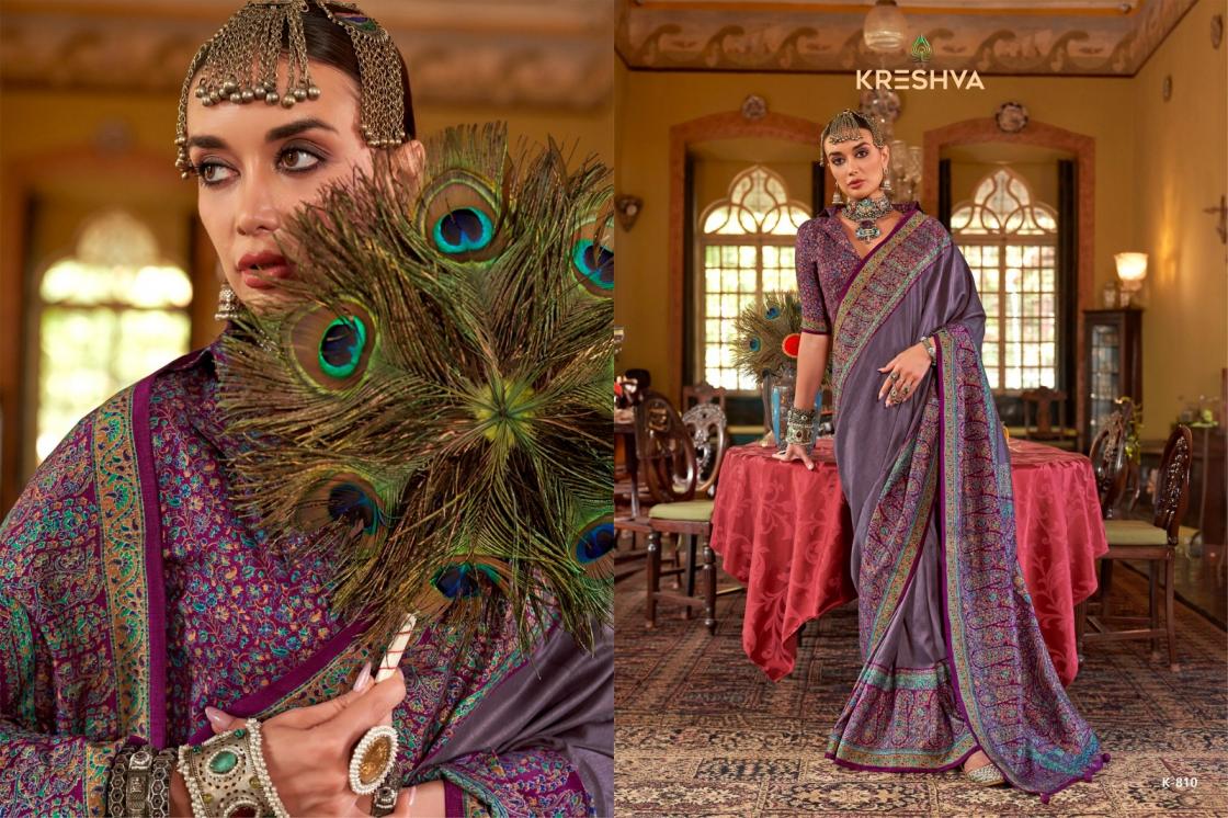KRESHVA MORNI SILK 806-811 SERIES TRADITIONAL SAREES PERFECT FOR FESTIVALS