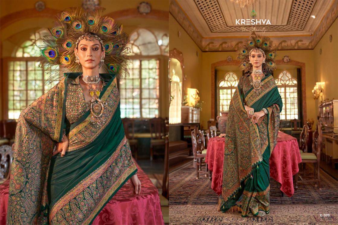 KRESHVA MORNI SILK 806-811 SERIES TRADITIONAL SAREES PERFECT FOR FESTIVALS