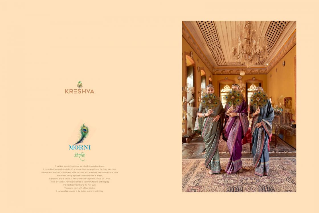 KRESHVA MORNI SILK 806-811 SERIES TRADITIONAL SAREES PERFECT FOR FESTIVALS