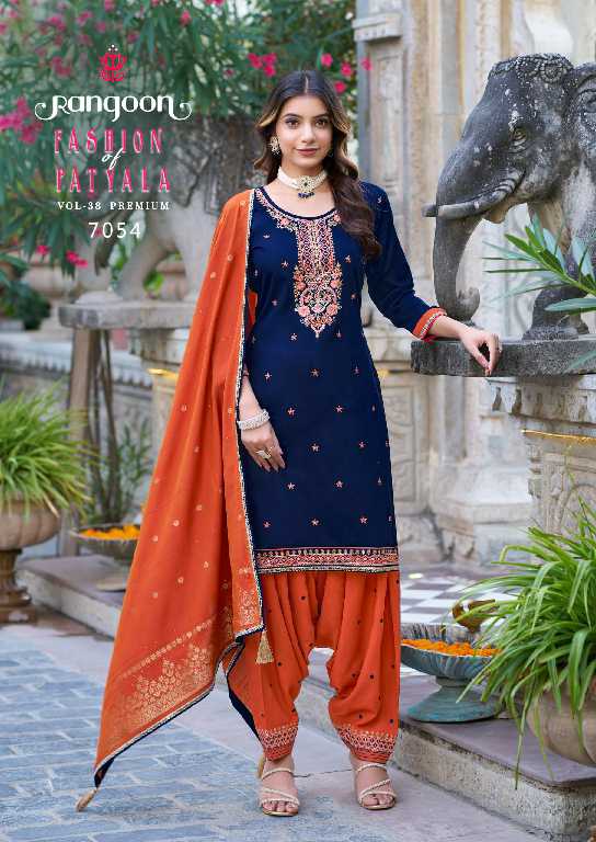 fashion of patiyala vol 38 by rangoon readymade jam silk patiyala suit design 2025