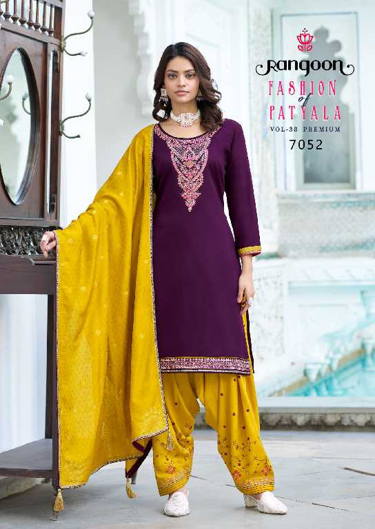 fashion of patiyala vol 38 by rangoon readymade jam silk patiyala suit design 2025