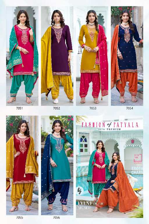 fashion of patiyala vol 38 by rangoon readymade jam silk patiyala suit design 2025