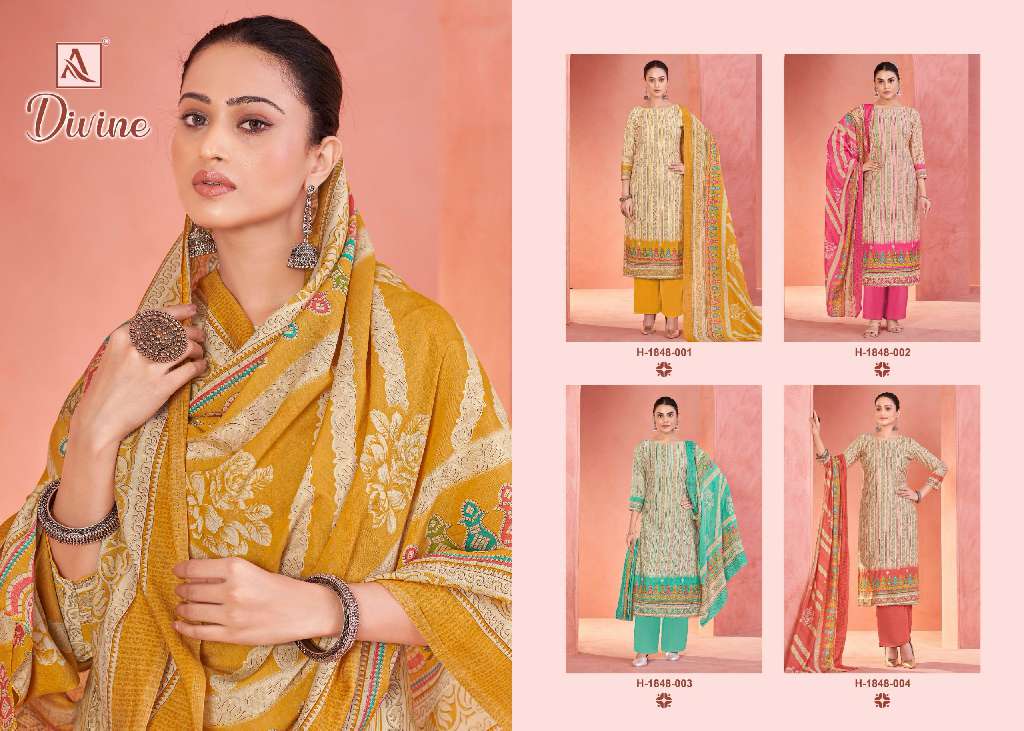 ALOK SUITS PRESENT DIVINE WHOLESALE INDIAN STYLE DESIGNER SUITS