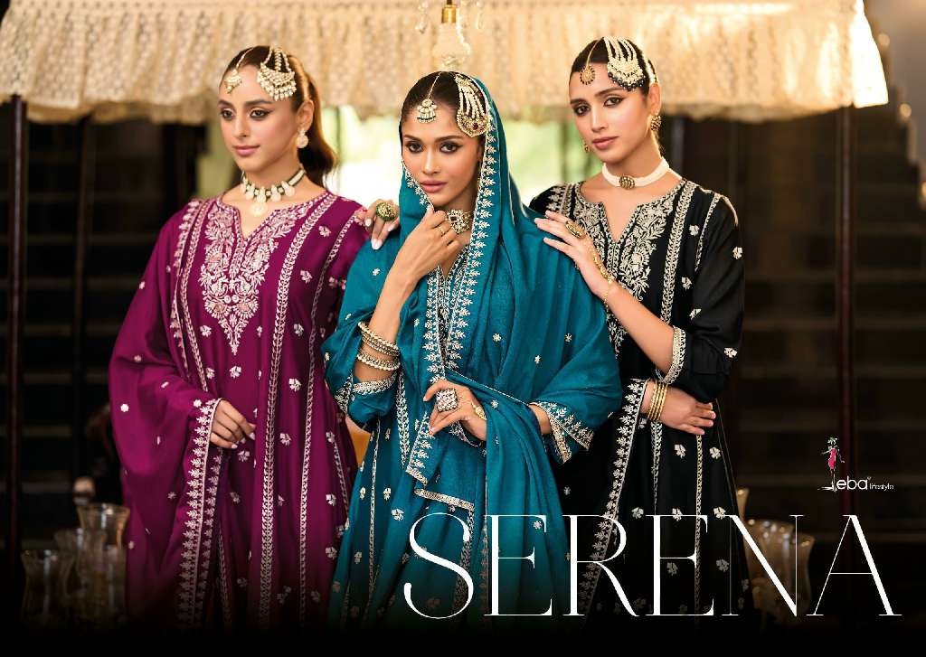EBA LIFESTYLE PRESENT SERENA WHOLESALE HEAVY CHINON WITH EMBROIDERY READMADE SUITS
