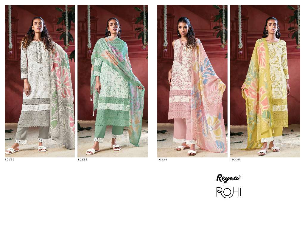 REYNA PRESENT ROHI WHOLESALE HEAVY COTTON WITH FANCY LACE PARTY WEAR DRESS