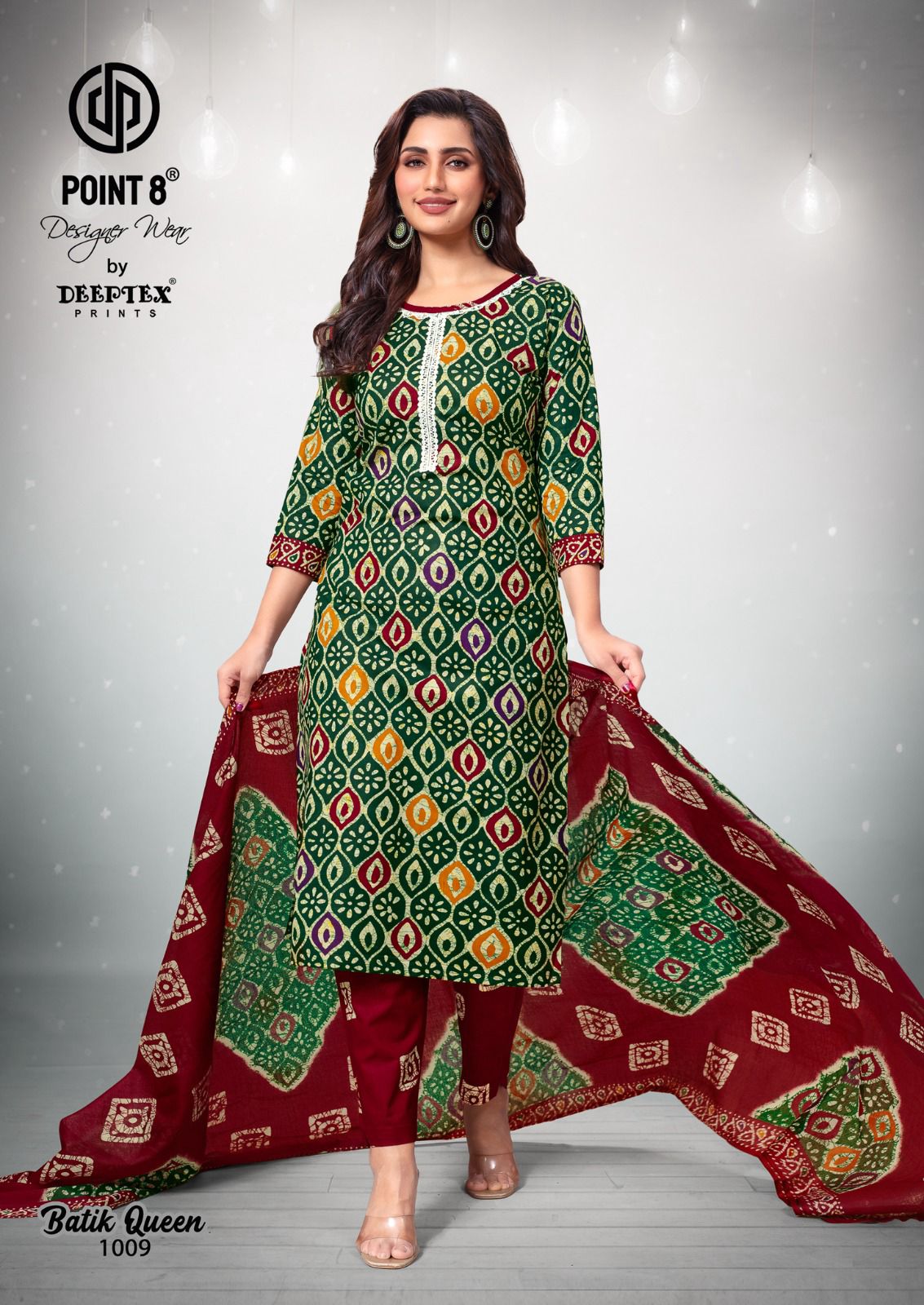 DEEPTEX BY POINT 8 BATIK QUEEN VOL-1 WHOLESALE PURE COTTON READYMADE SUITS