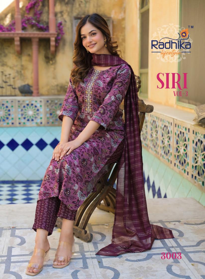 RADHIKA LIFESTYLE SIRI VOL 3 RAYON CAPSULE FULLY STITCH UNIQUE SALWAR KAMEEZ