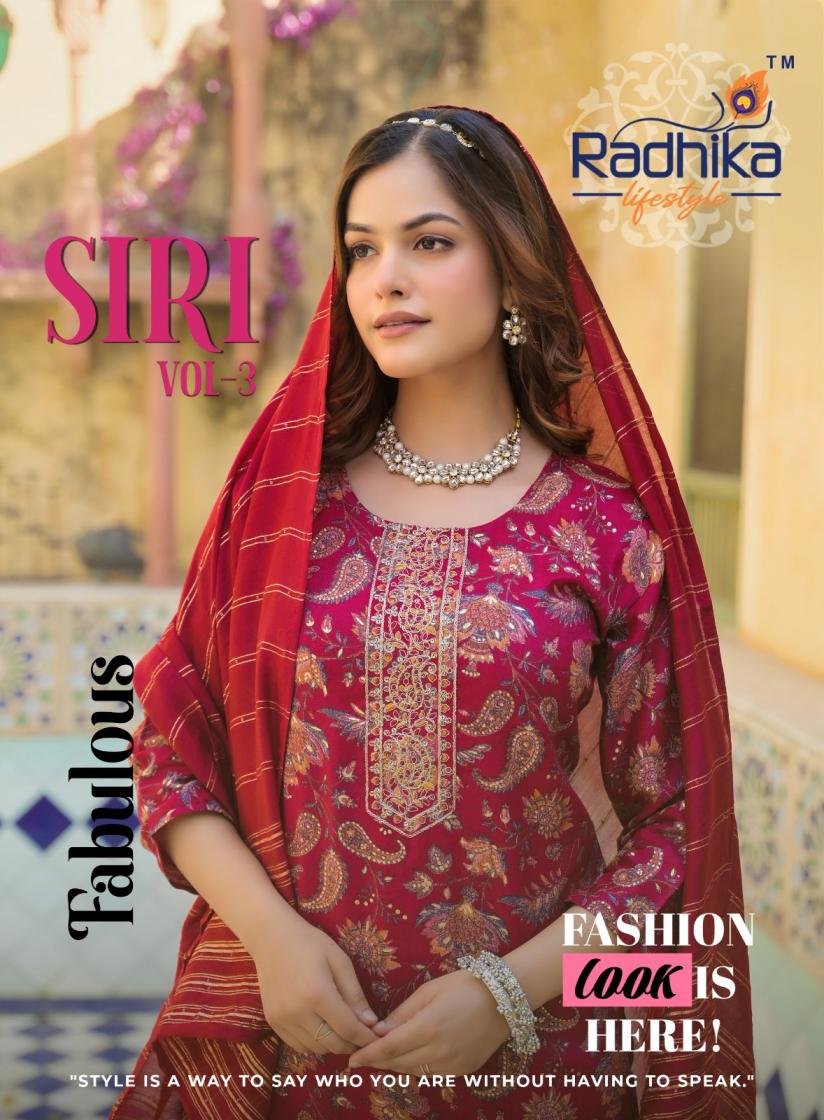 RADHIKA LIFESTYLE SIRI VOL 3 RAYON CAPSULE FULLY STITCH UNIQUE SALWAR KAMEEZ