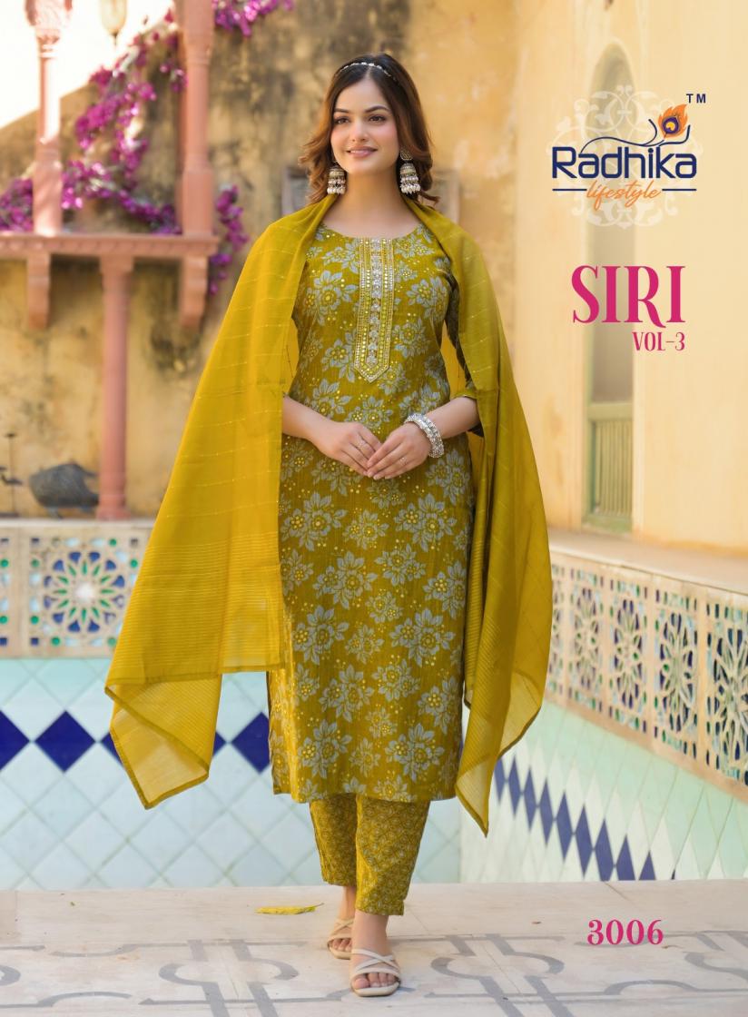 RADHIKA LIFESTYLE SIRI VOL 3 RAYON CAPSULE FULLY STITCH UNIQUE SALWAR KAMEEZ
