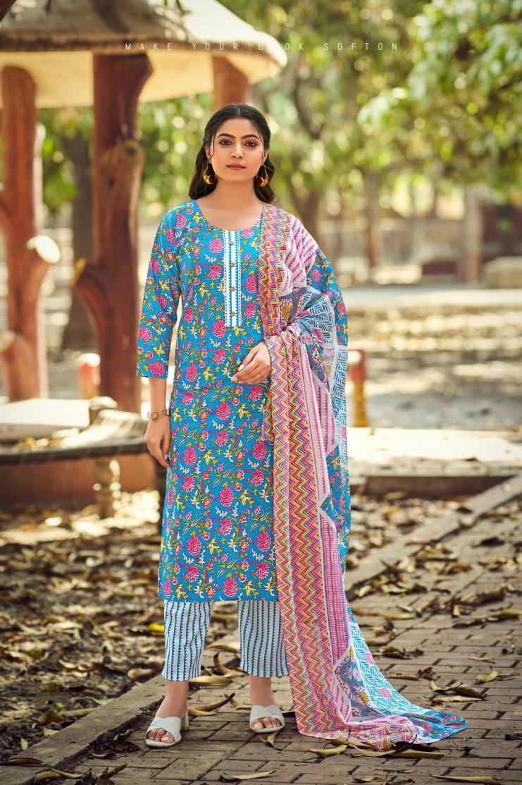 SUMMER FASHION VOL 9 BY TIPS AND TOPS COTTON READYMADE STYLISH 3PCS DRESS