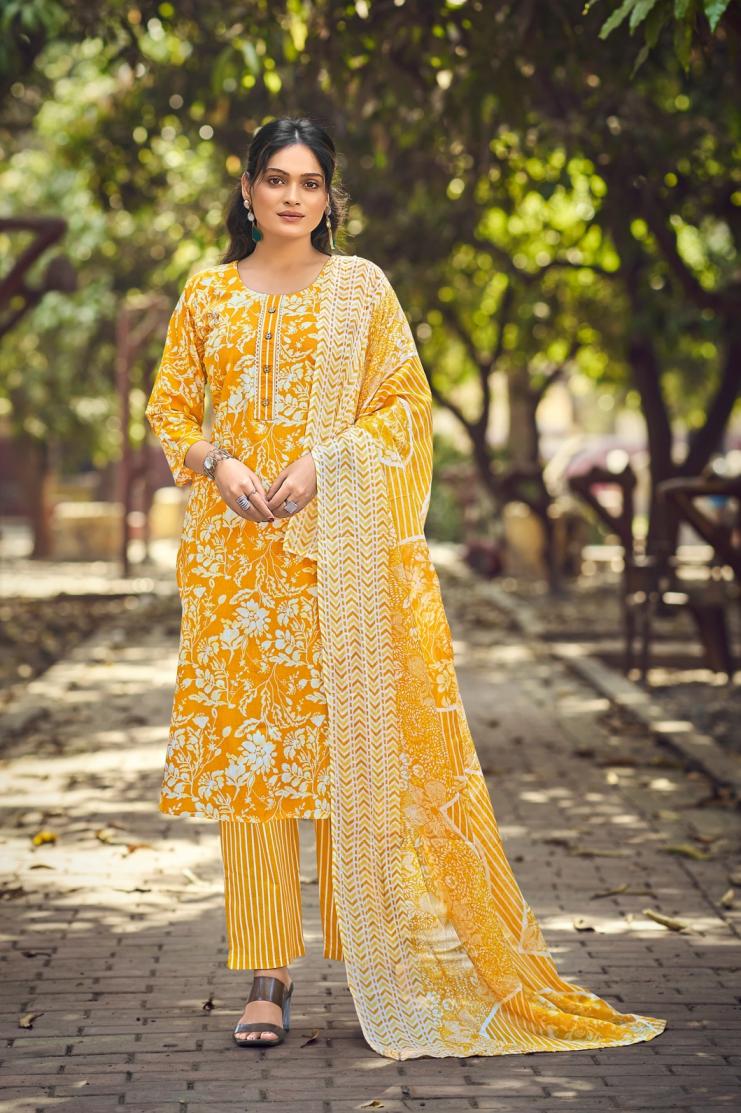 SUMMER FASHION VOL 9 BY TIPS AND TOPS COTTON READYMADE STYLISH 3PCS DRESS
