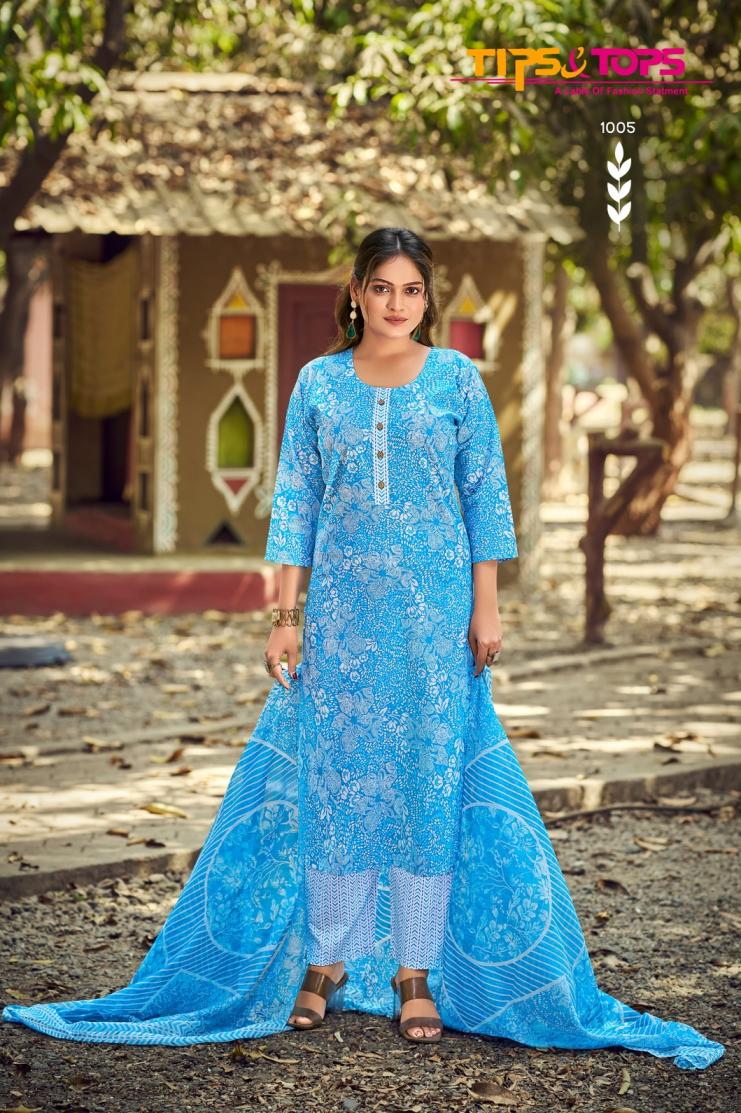 SUMMER FASHION VOL 9 BY TIPS AND TOPS COTTON READYMADE STYLISH 3PCS DRESS