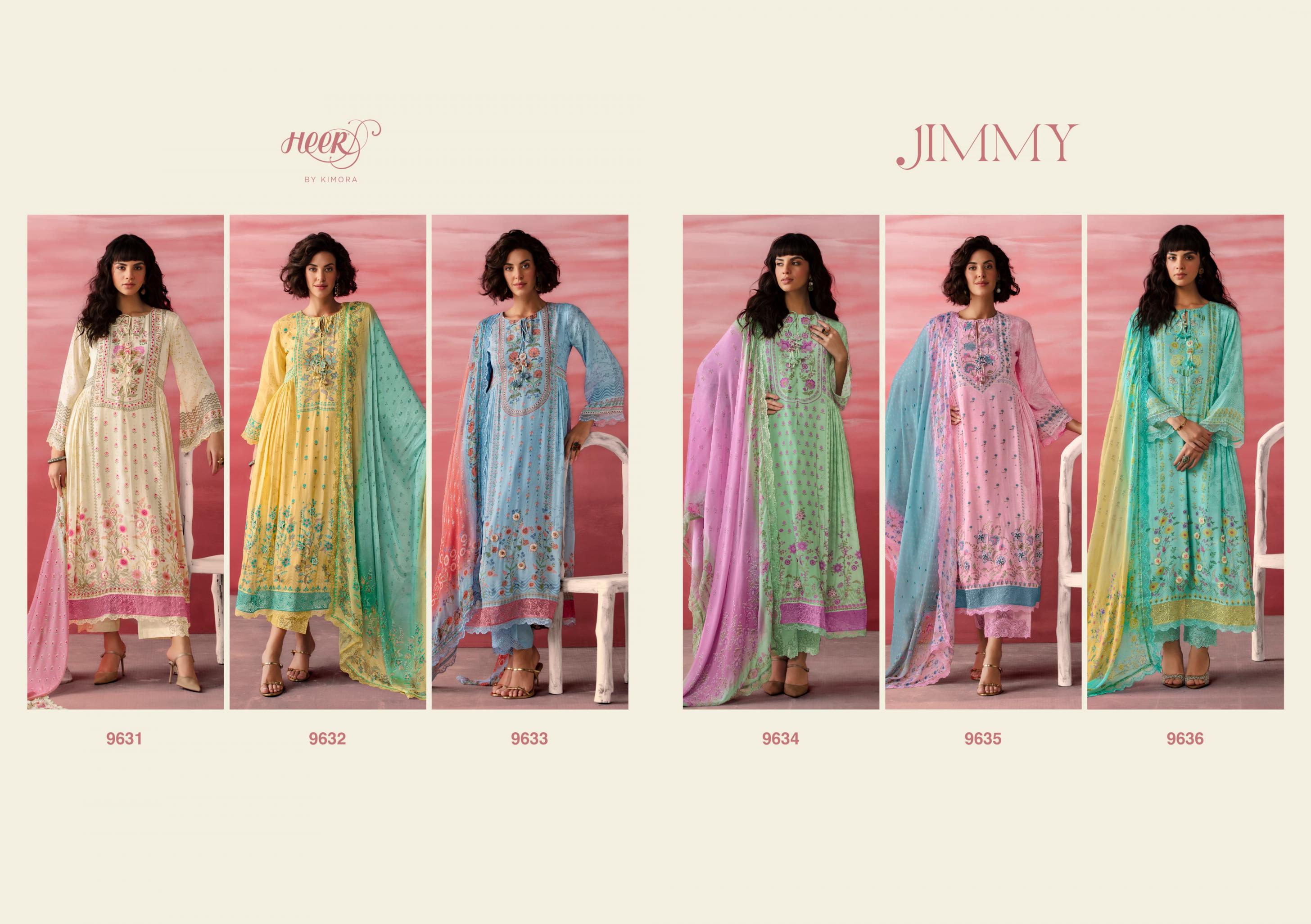 JIMMY VOL 207 BY HEER KIMORA MUSLIN SUMMER PRETTY LOOK UNSTITCH SUIT