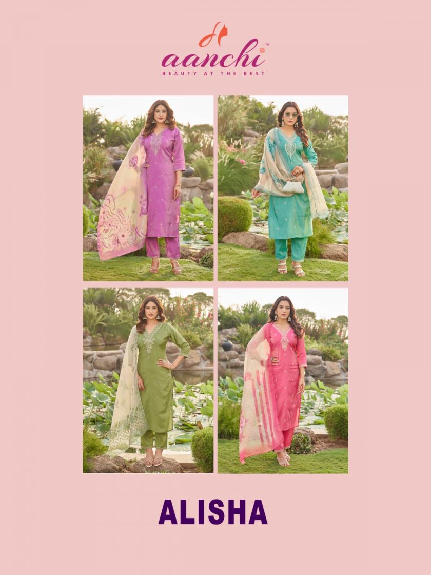 AANCHI ALISHA ROMAN SHIMMER READYMADE ELEGANCE SALWAR KAMEEZ