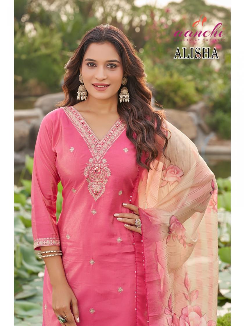 AANCHI ALISHA ROMAN SHIMMER READYMADE ELEGANCE SALWAR KAMEEZ